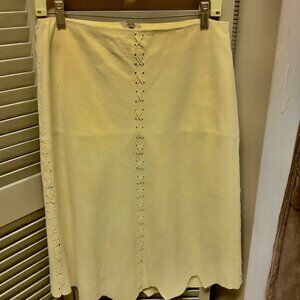 Ethnic buttery cream suede skirt